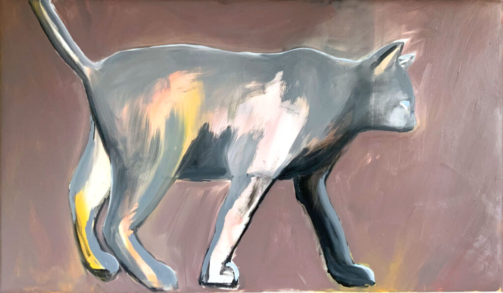 Katze 01, 55 x 96 cm, Öl auf Leinwand, 2022
